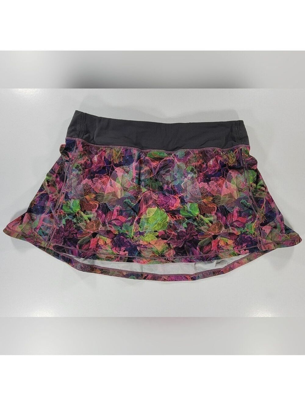 Lululemon 10 Pace Rival Mid-Rise Skirt Skort Vivid Floral Tone Multi Activewear
